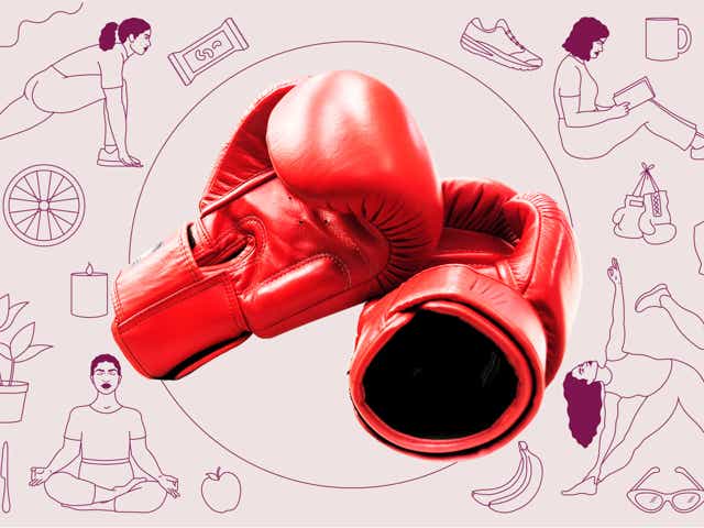 Boxing Gloves on Feel Good Diary template