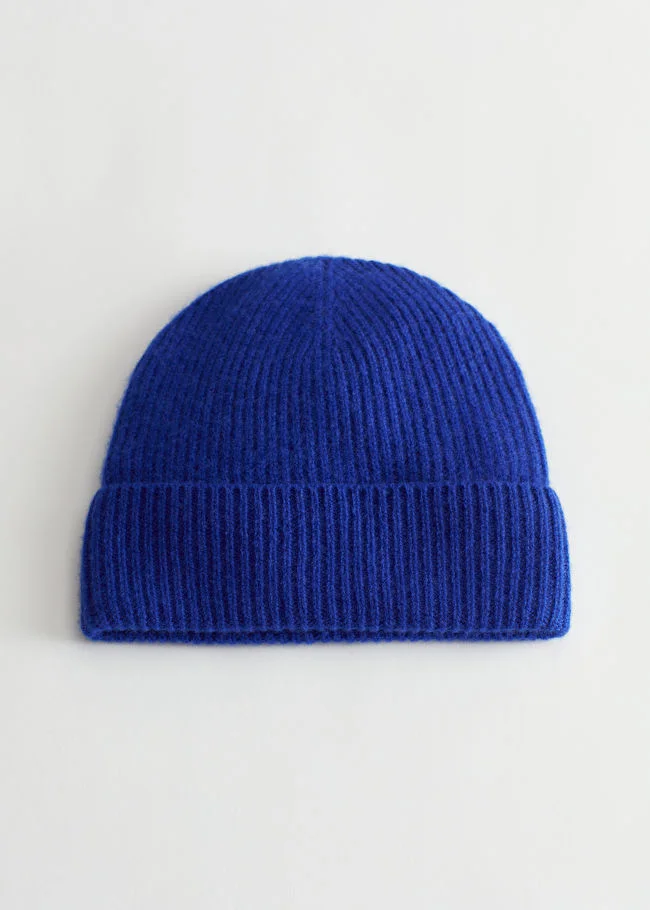Stories Ribbed Cashmere Knit Beanie