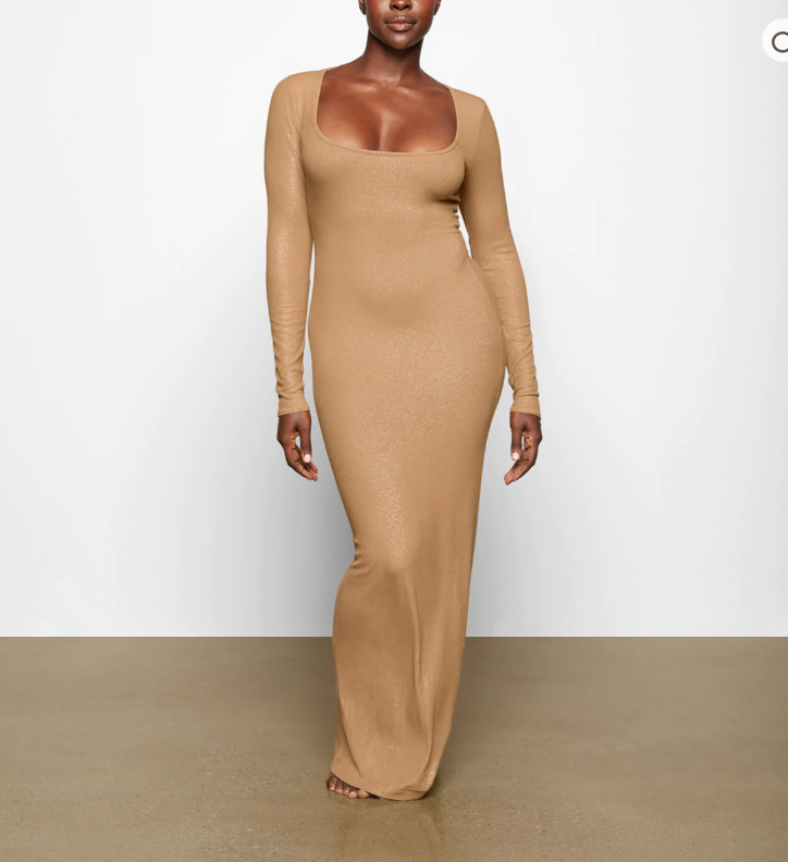 Skims + Soft Lounge Shimmer Long Sleeve Dress