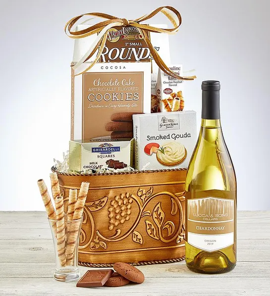 White Wine Gift Baskets, White Wine Gift Delivery