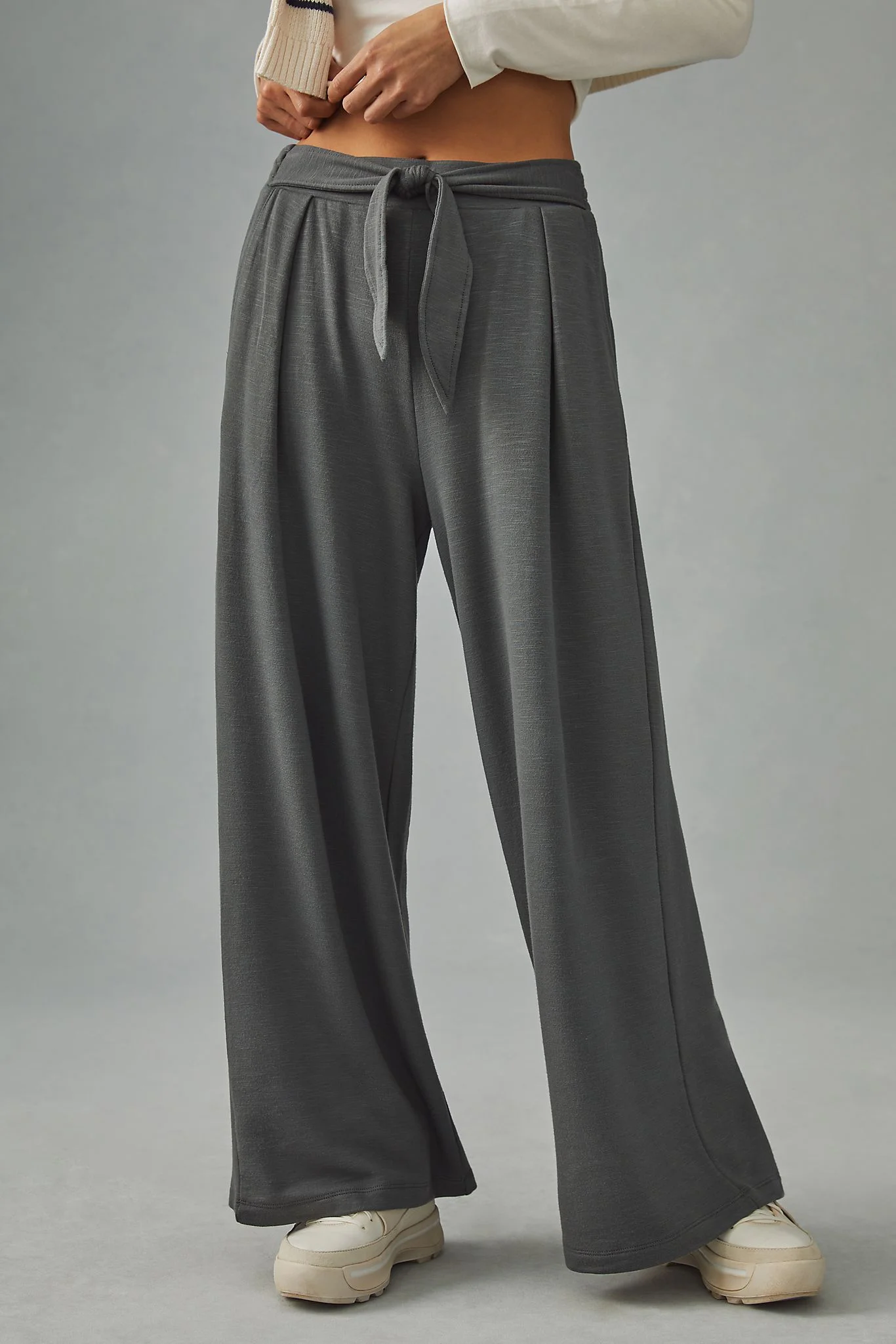By Anthropologie Ankle-Tie Linen Trousers