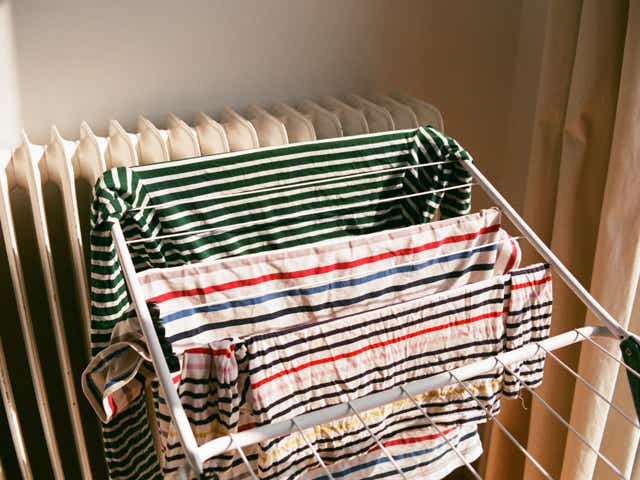 Clothes drying near a radiator