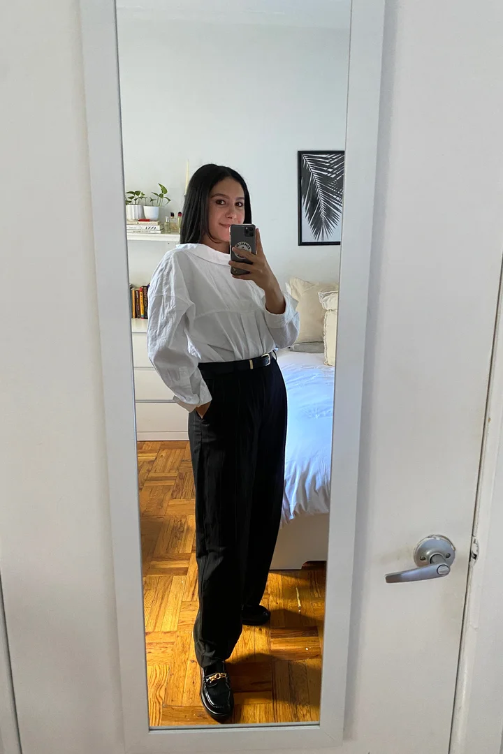 Fall business casual outfit, business casual outfit, Zara high waisted pants,  work outfits