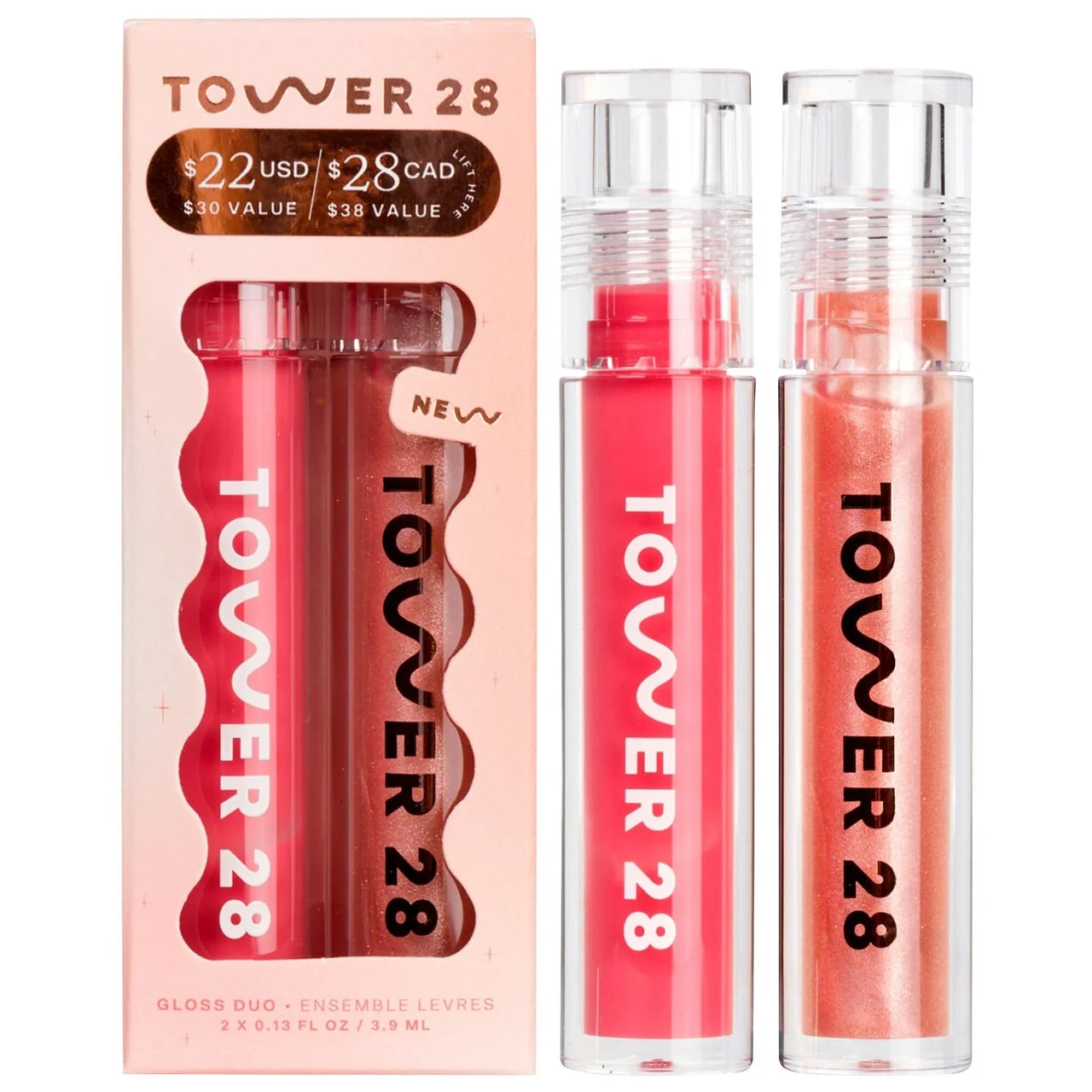 Tower 28 Beauty + Dreamy Gleamy Holiday Lip Gloss Duo Set