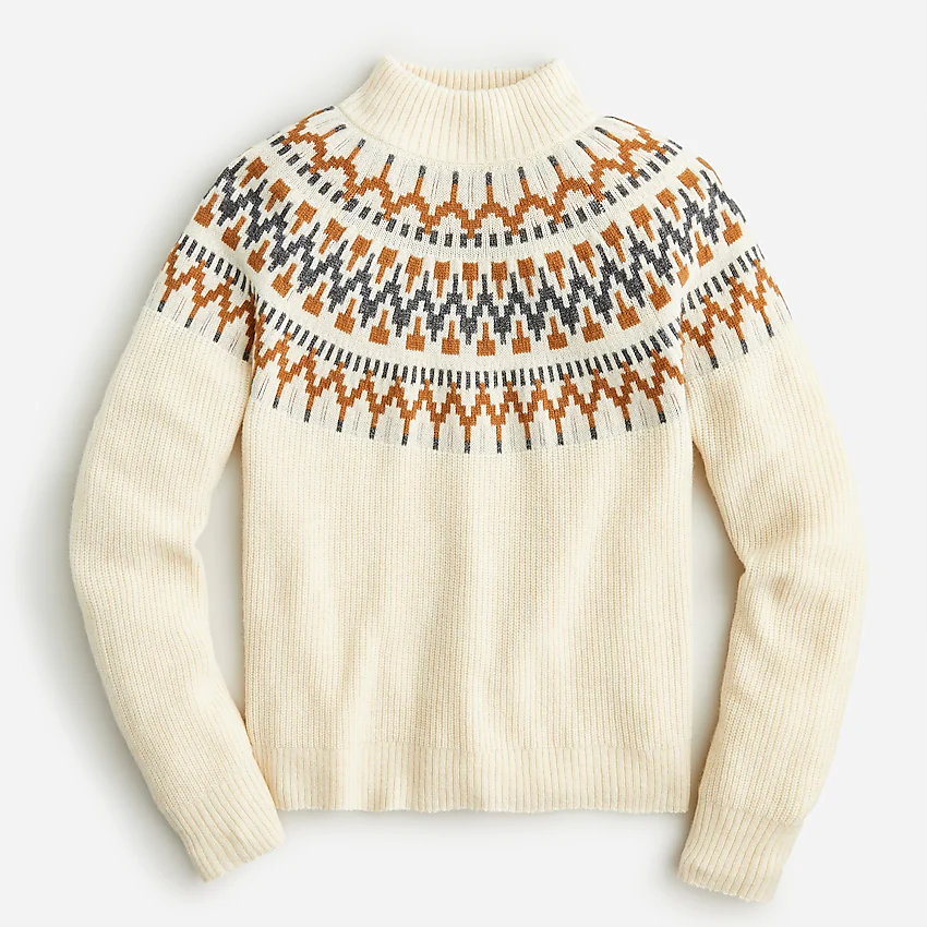 J.Crew Fair Isle mockneck pullover sweater