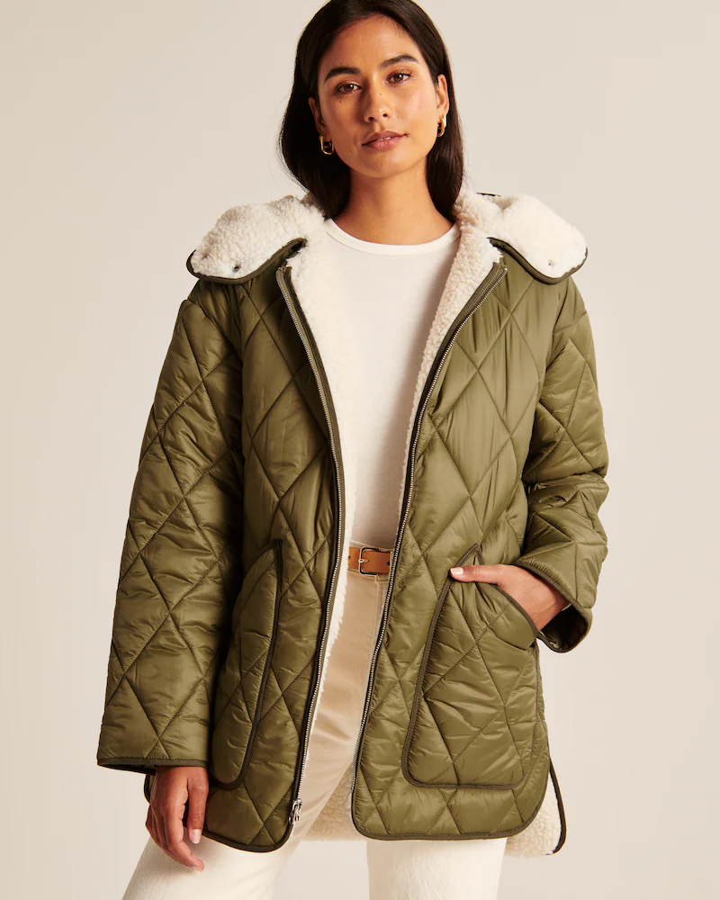Abercrombie and Fitch + Quilted Sherpa Liner Jacket