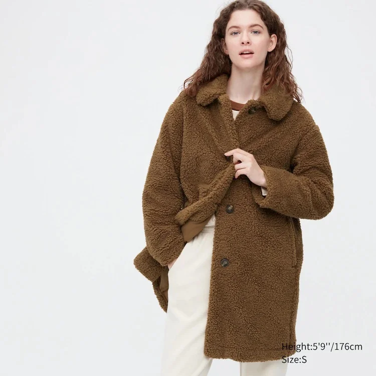 Uniqlo + Windproof Outer Single Breasted Fleece Coat
