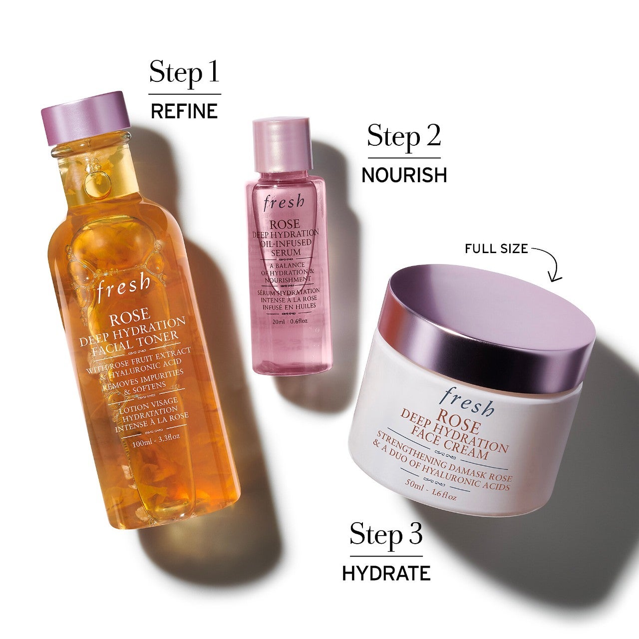 Fresh + Rose Deep Hydration Trio Skincare Set