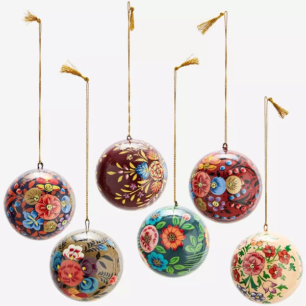 Madam Stoltz + Hand Painted Paper Mache Ball