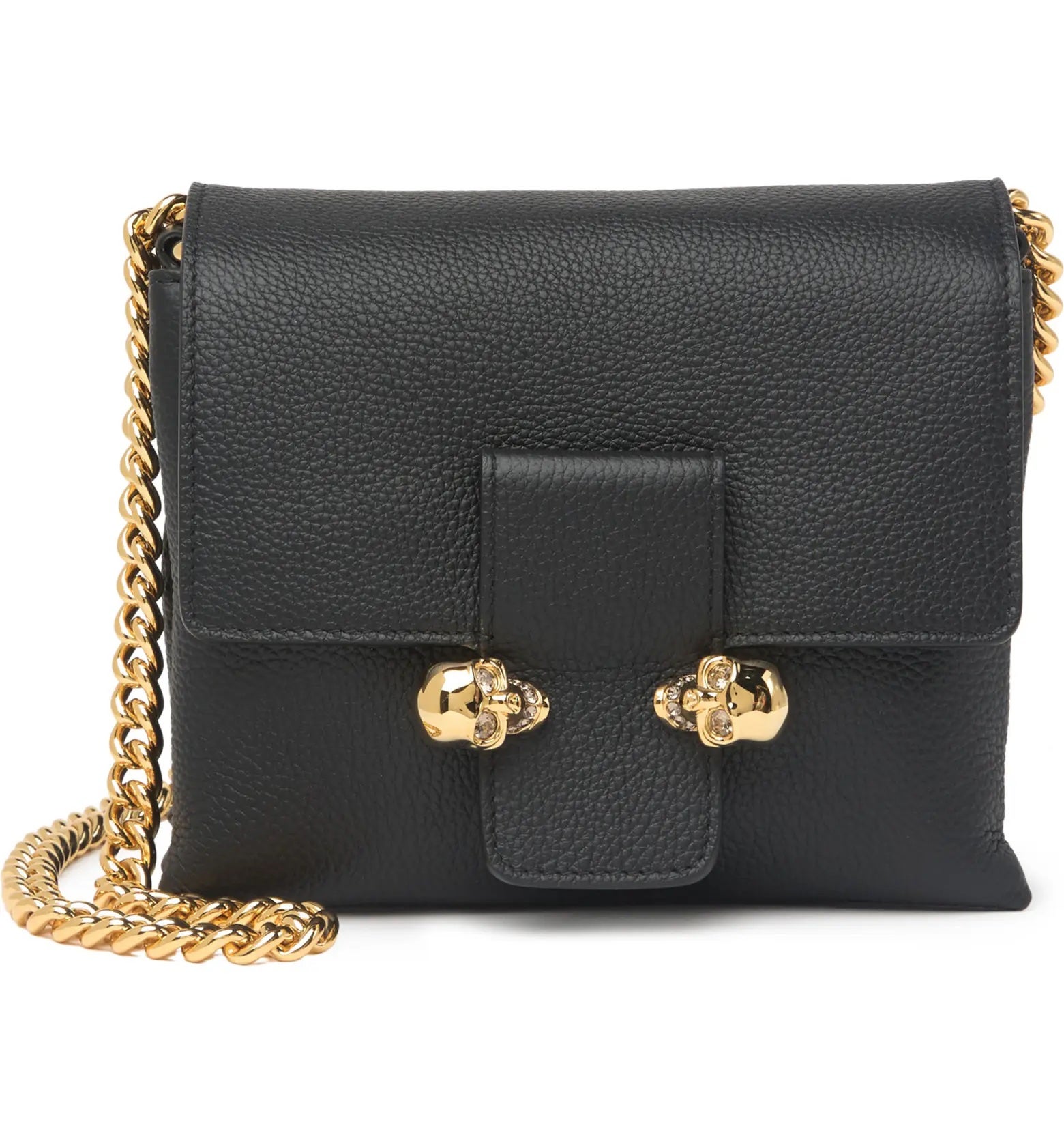 Alexander McQueen + Alexander McQueen Small Twin Skull Chain Leather ...