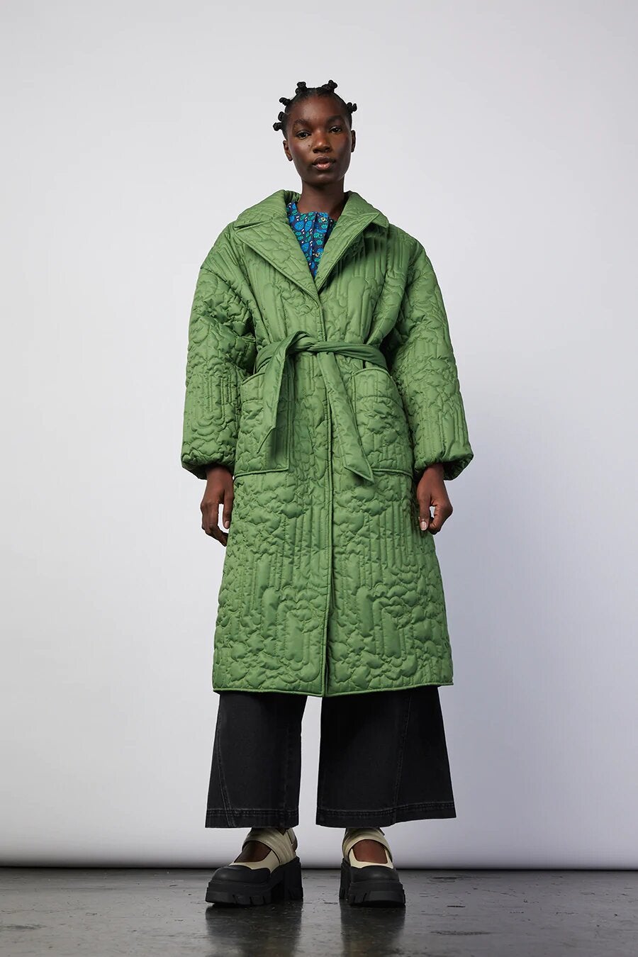 Damson Madder + Gilda Recycled Quilted Long Belted Coat