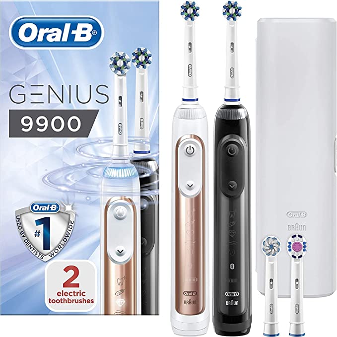 OralB + Genius 2x Electric Toothbrushes with Pressure Sensor