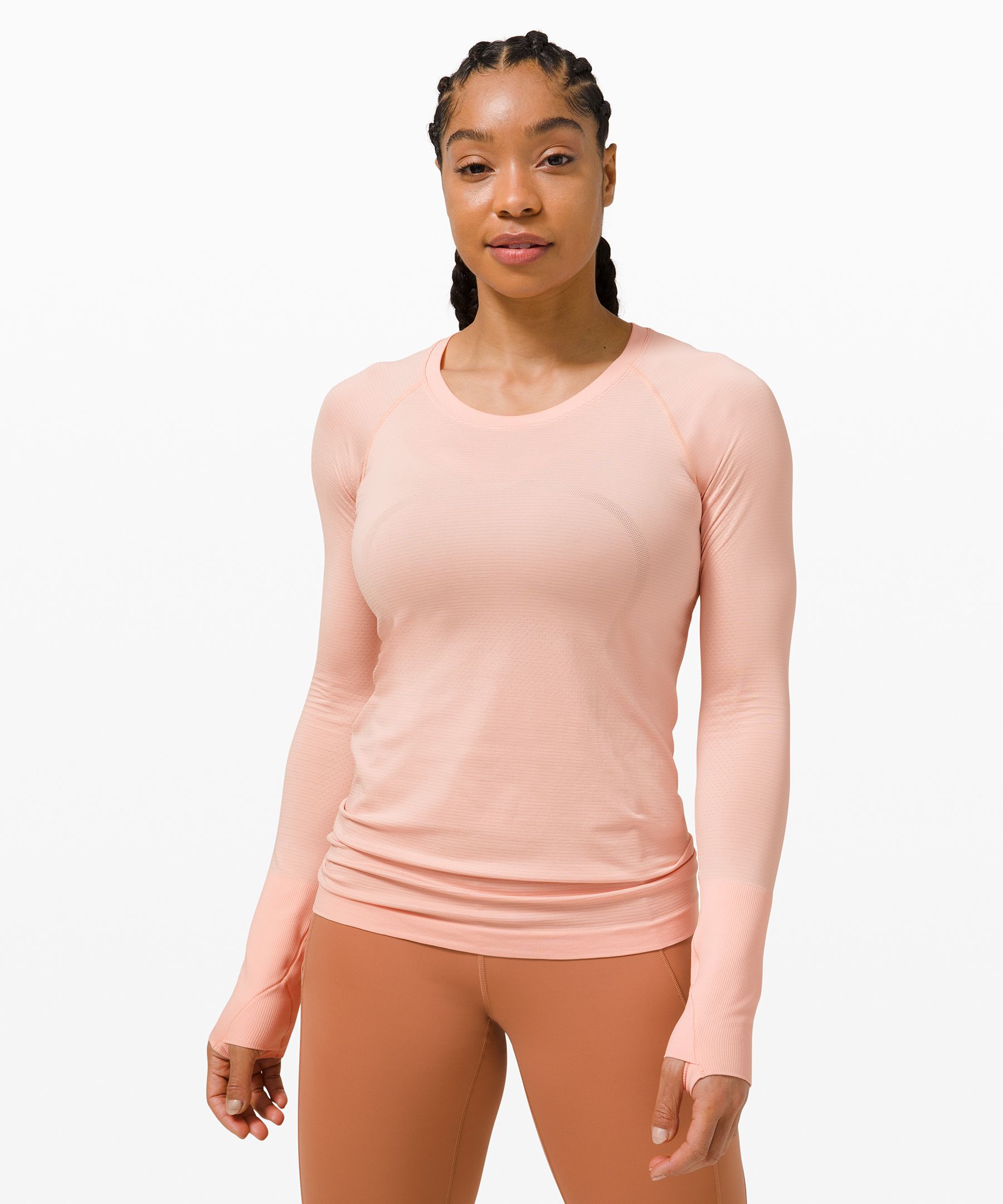 pink long sleeve lululemon shirt