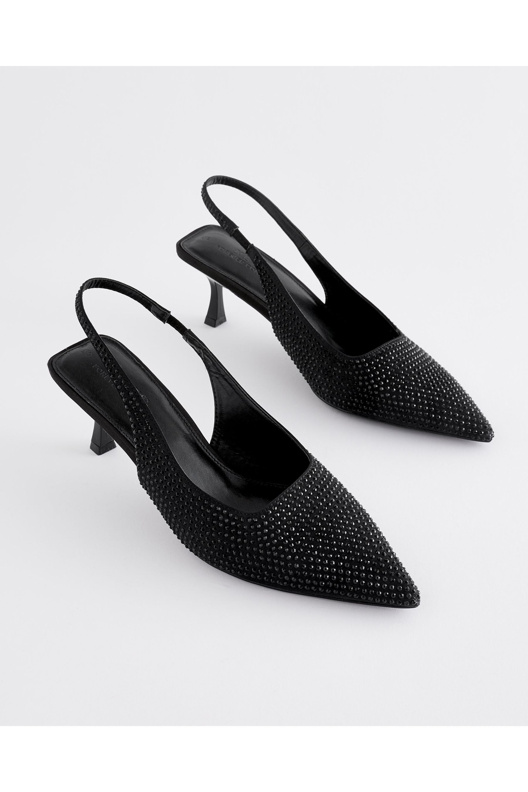 Next + Studded Slingback Kitten Heels