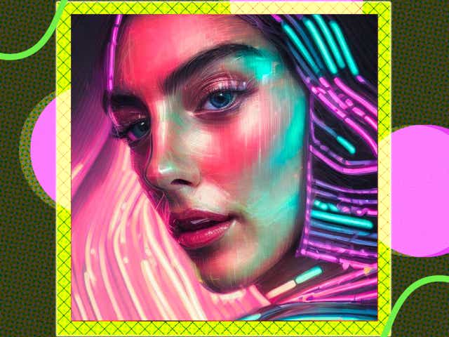 AI Avatar Woman on colourful background