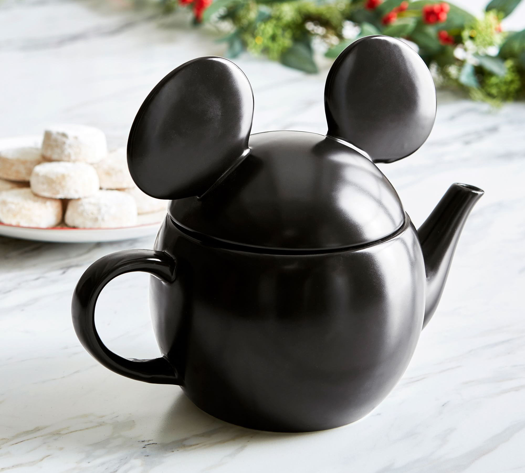 Pottery Barn Disney Mickey Mouse Shaped Stoneware Teapot