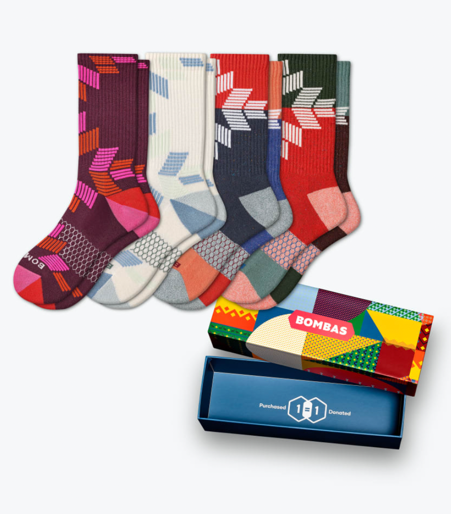 Bombas + Women’s Snowflake Calf Sock 4Pack Gift Box