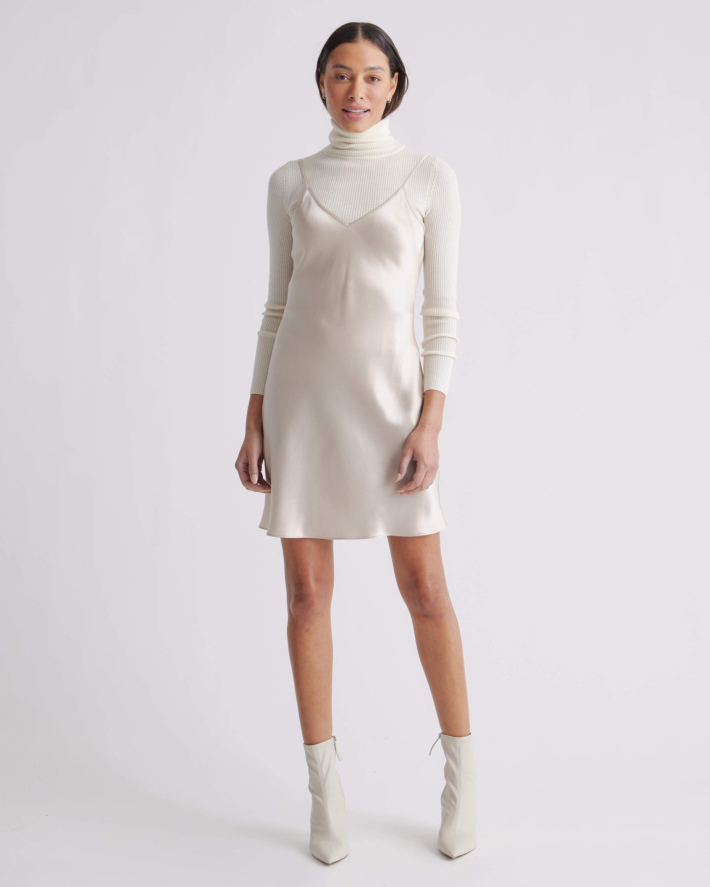 Quince + 100 Washable Silk Mini Slip Dress