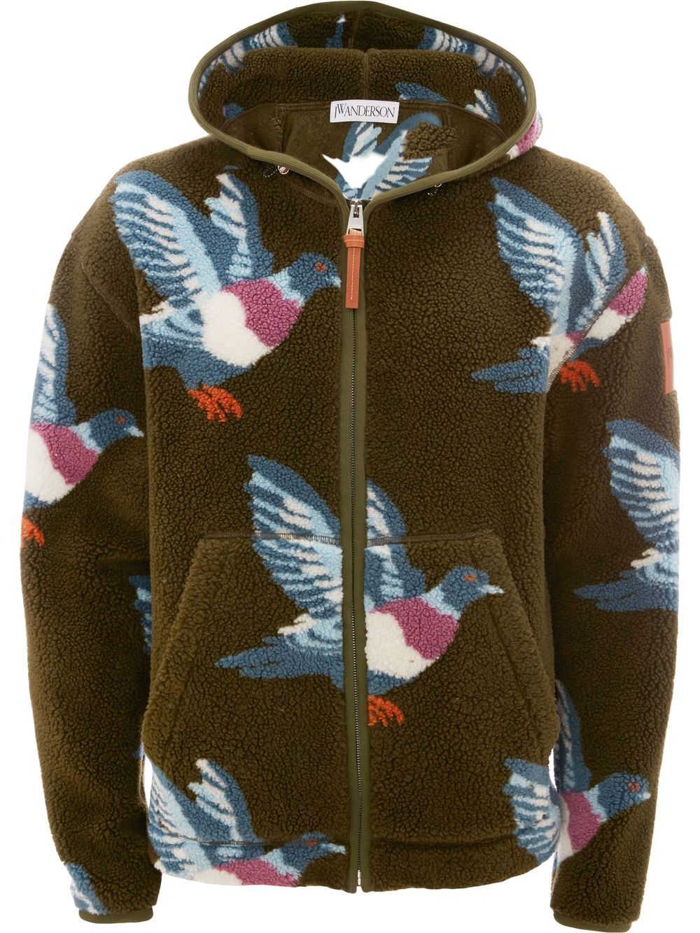 JW Anderson + Pigeon-Pattern Zip-Fastening Hoodie