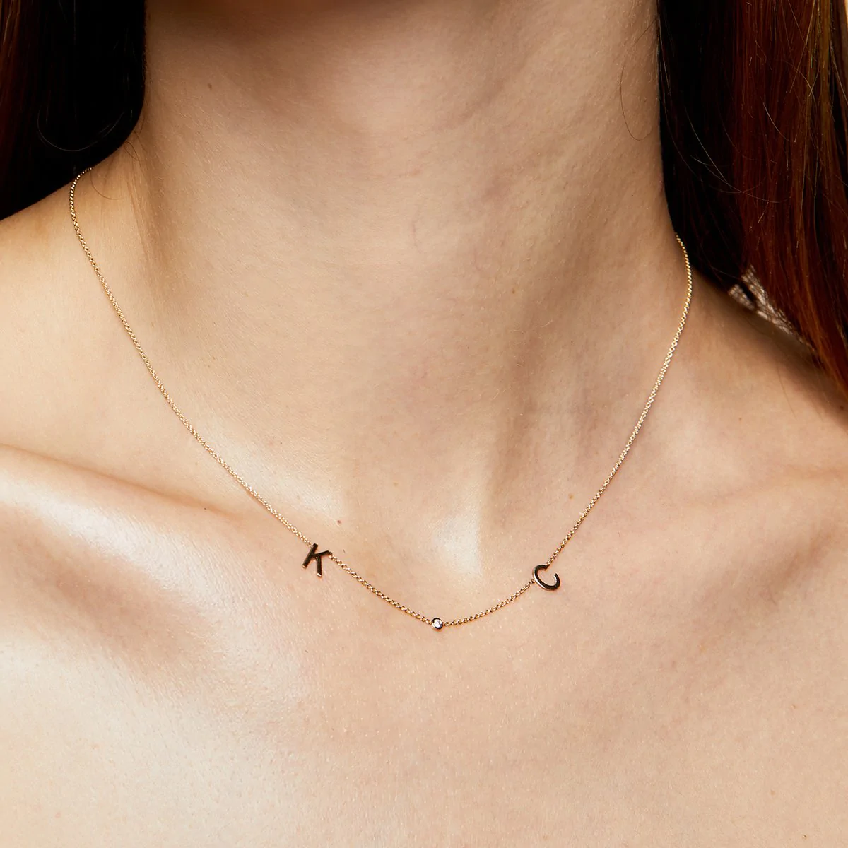 2 initial deals necklace with diamond