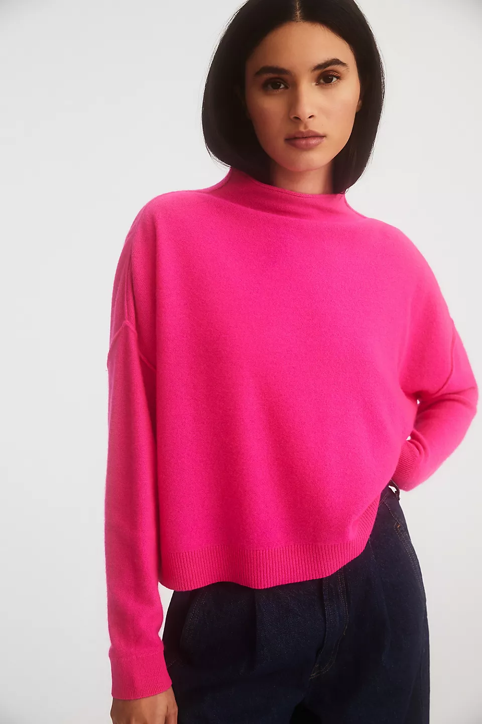 Pilcro The Alani Cashmere Mock-Neck Sweater