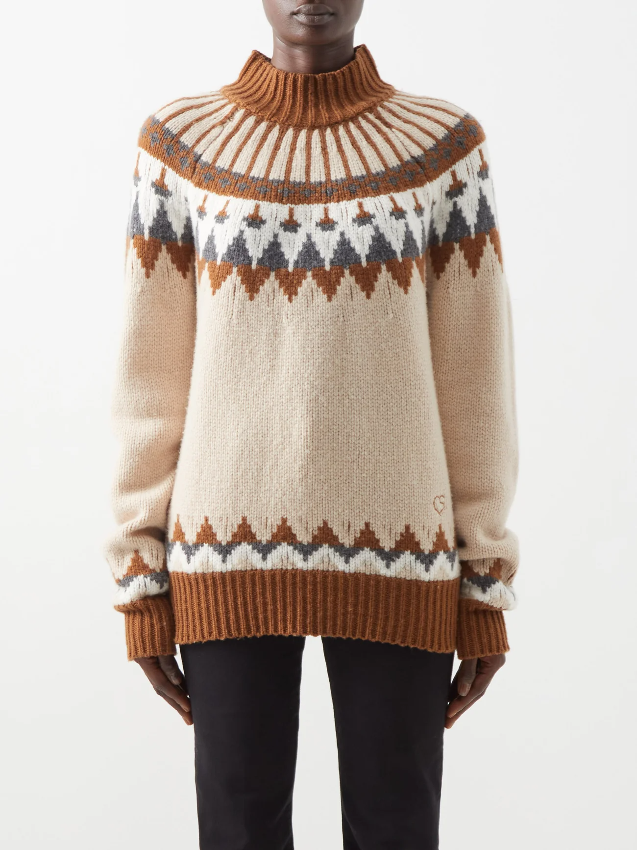 Frame x Claudia Schiffer + Fair Isle merino sweater