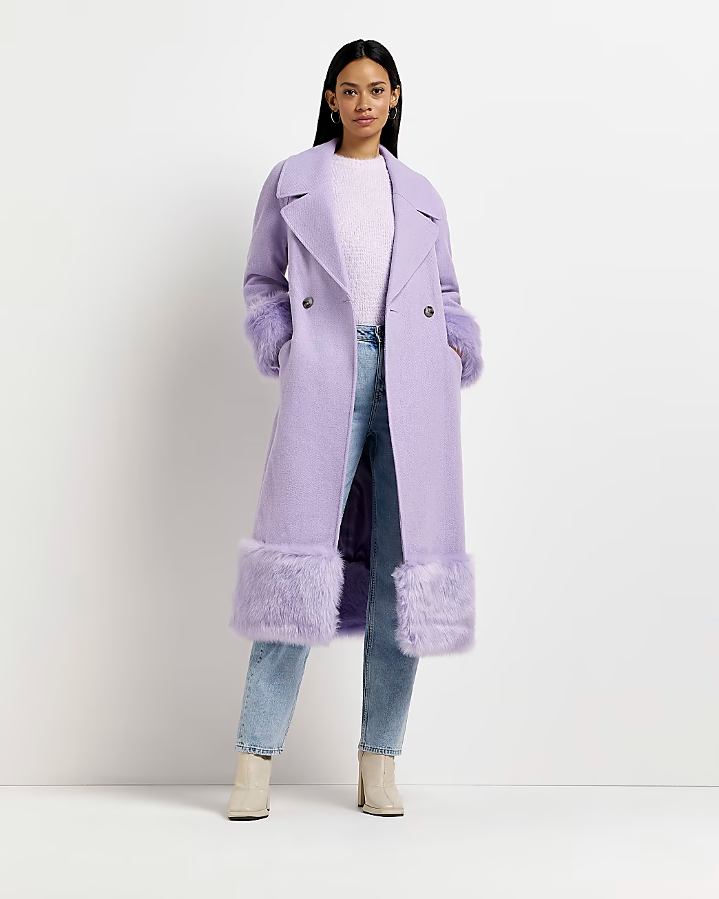 River island purple coat sales