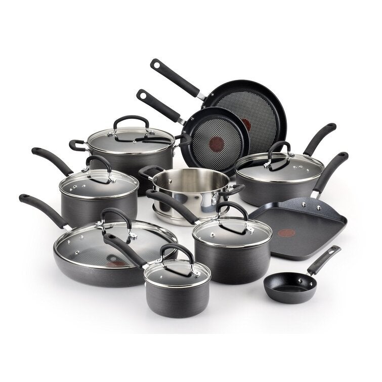 TFal + Ultimate Hard Anodized Aluminum Nonstick Cookware Set, 17 piece
