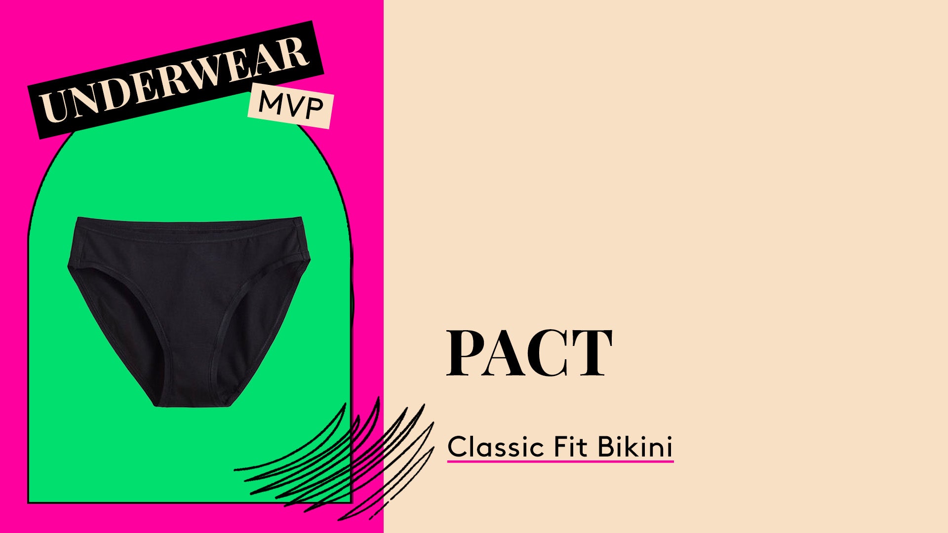 Underwear MVP. Pact Classic Fit Bikini.