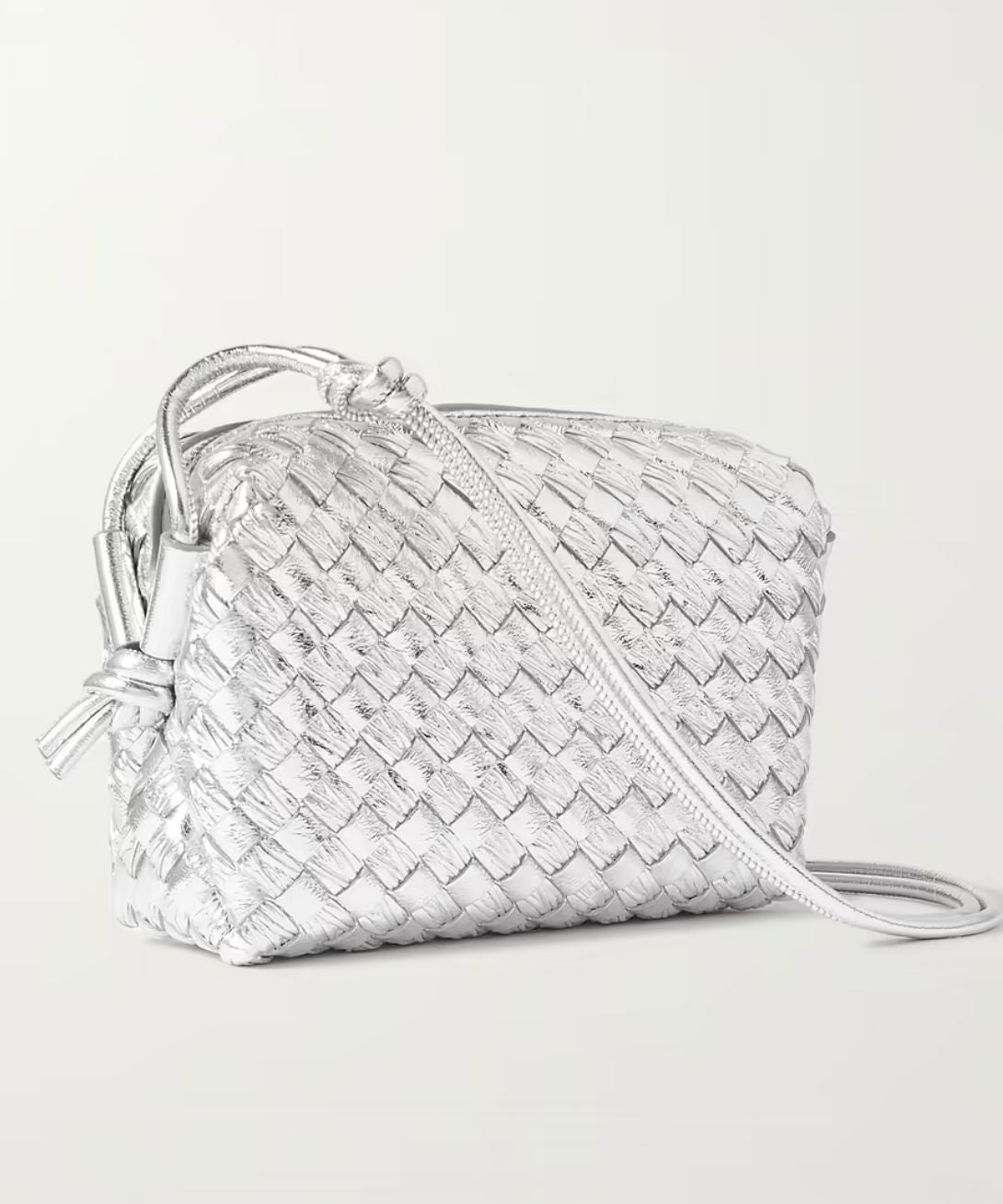 Bottega Veneta + Loop Intrecciato Metallic Leather Shoulder Bag