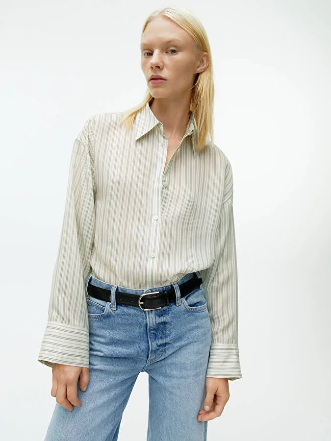 Arket + Striped Cupro Shirt Arket + Striped Cupro Shirt
