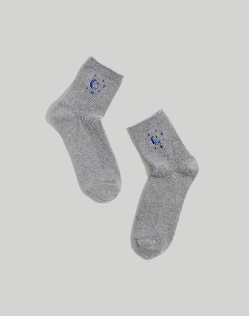Madewell + Embroidered Ankle Socks