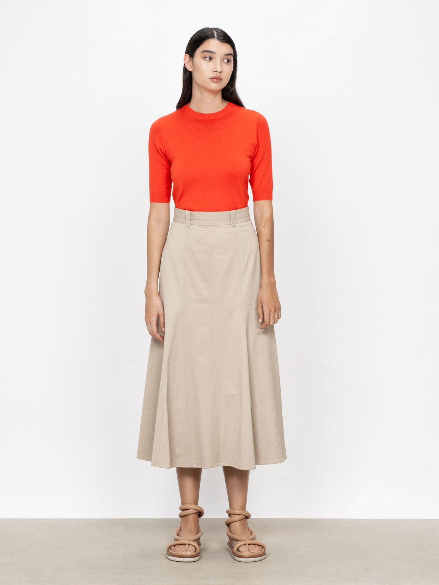 Veronika Maine + Twill Midi Skirt