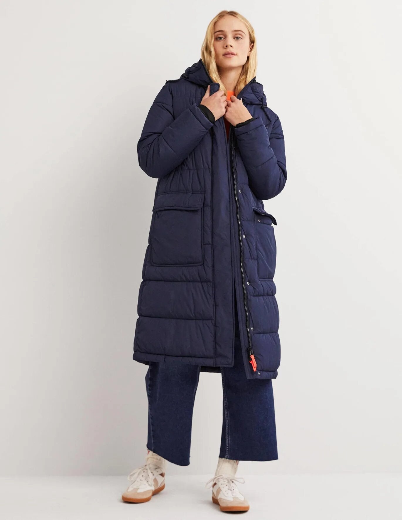 Boden + Longline Hooded Puffer Coat