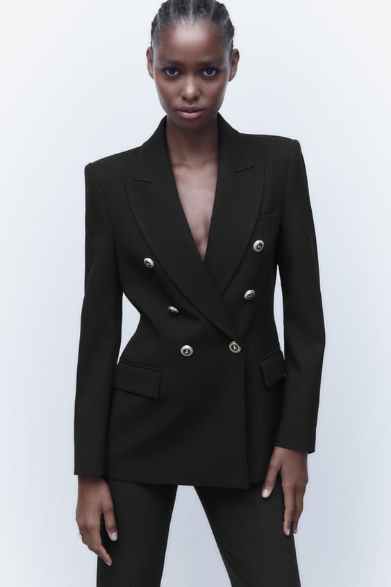 Zara + Tailored Double-Breasted Jacket