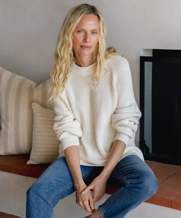 Jenni. Kayne Oversized Cotton Fisherman Sweater 