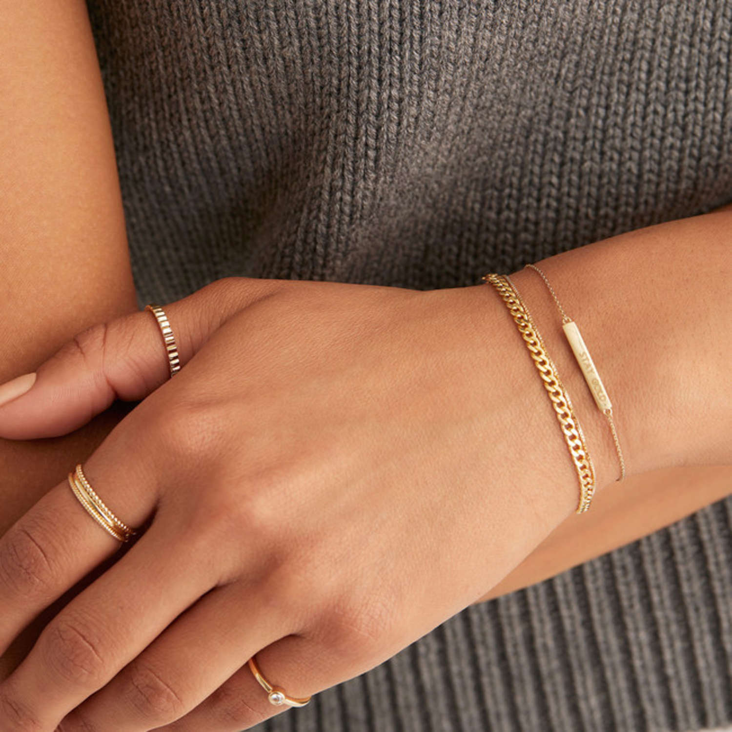 Mejuri 14K Yellow Gold Curb Bracelet