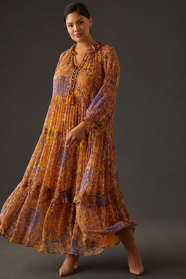 Printed Chiffon Maxi Dress