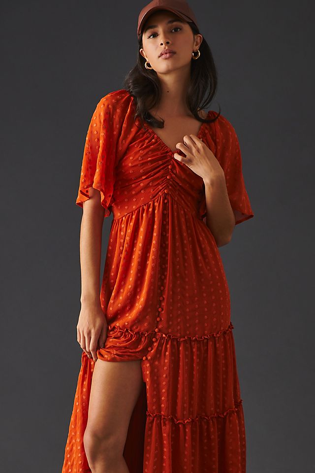 美品【定価2.8万】Anthropologie ダーシャスモックミディドレス 美品【定価2.8万】Anthropologie ダーシャスモックミディドレス