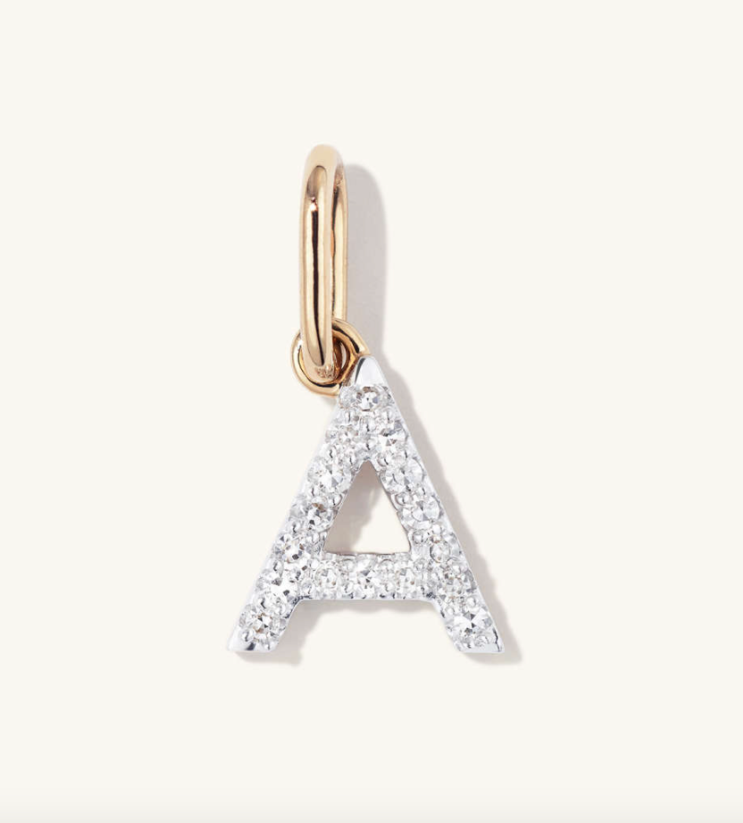 Diamond letter best sale charm
