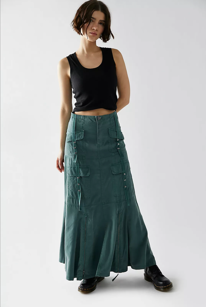 Cotton maxi skirt sales 90s
