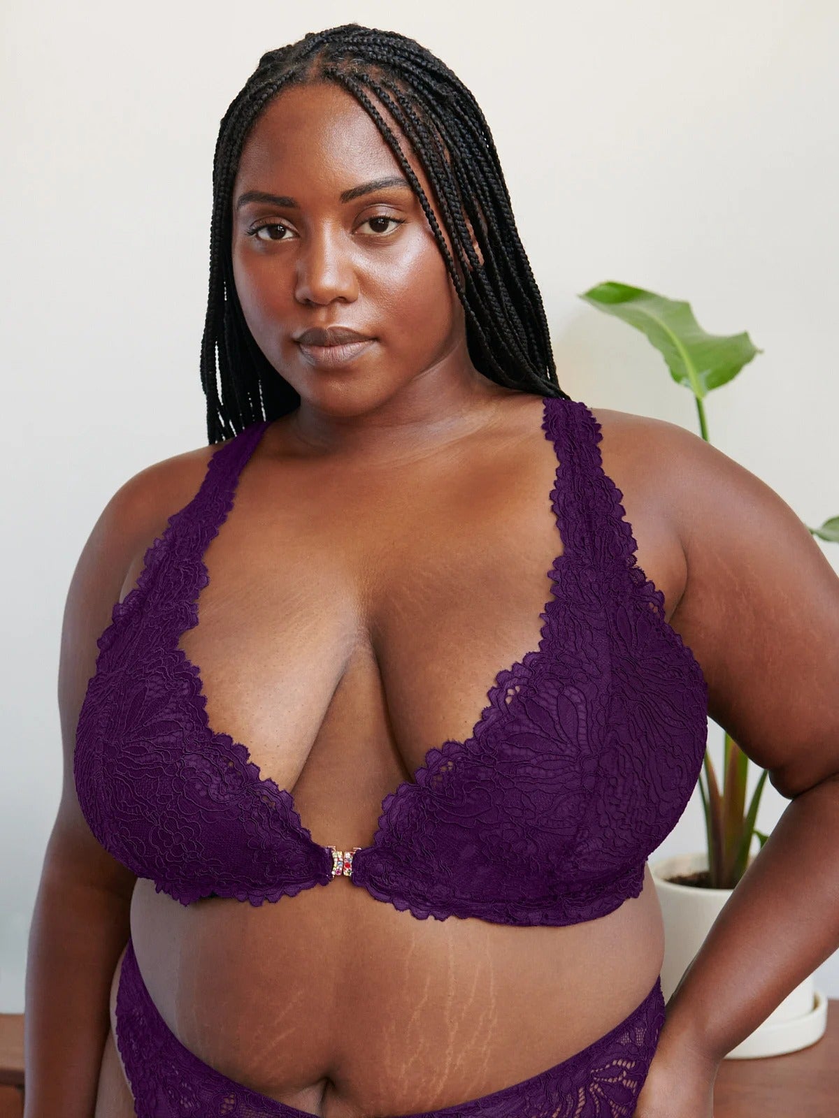 Savage x Fenty + Romantic Corded Lace Front-Closure Bralette