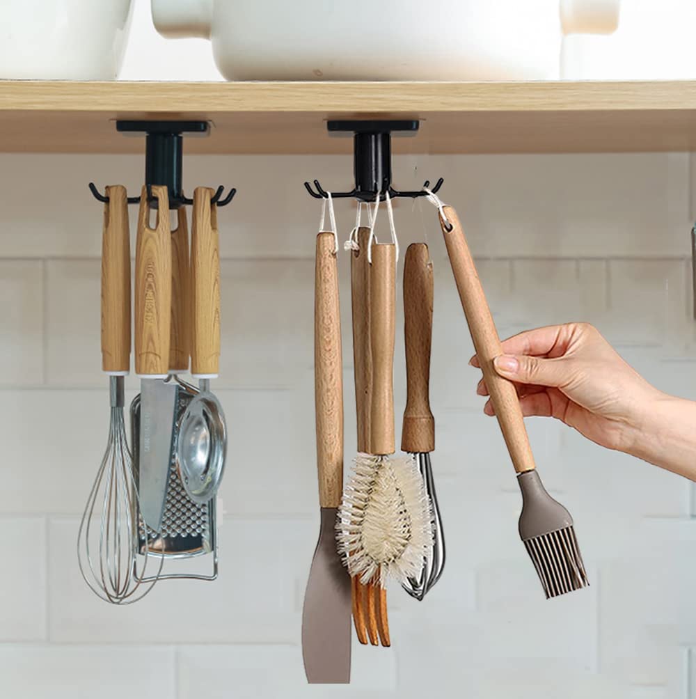 EigPluy + 360° Rotating Kitchen Utensil Rack