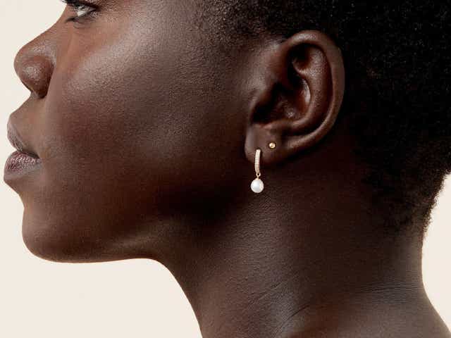 Mejuri pearl diamond earrings