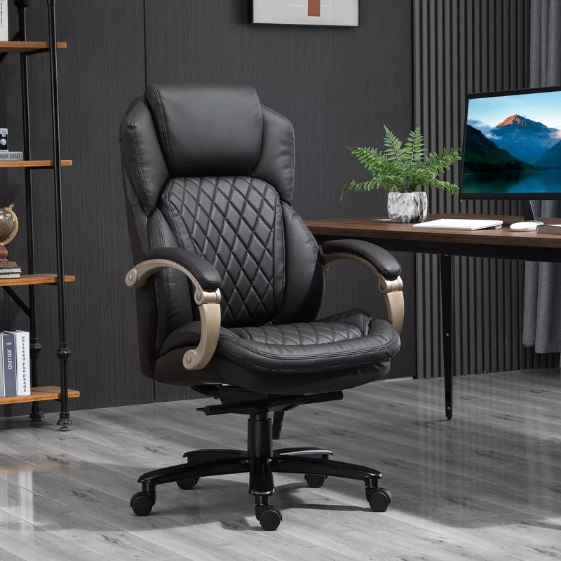 Vinsetto + Executive Office Chair with High Back Diamond Stitching  Adjustable Height Swivel Wheels