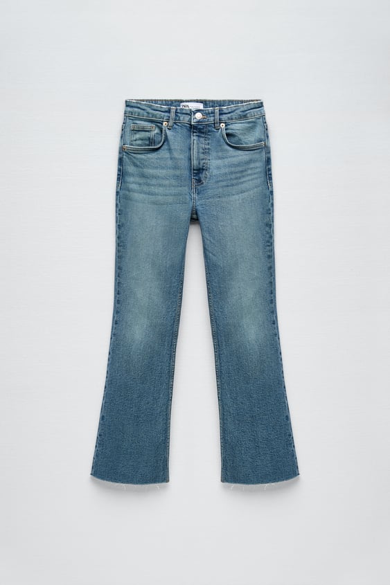 Zara + Cropped Flared TRF Jeans