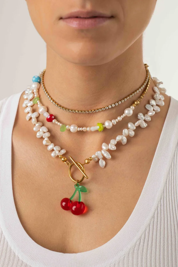 Pearl Necklace With Beads - Mathe Jewellery