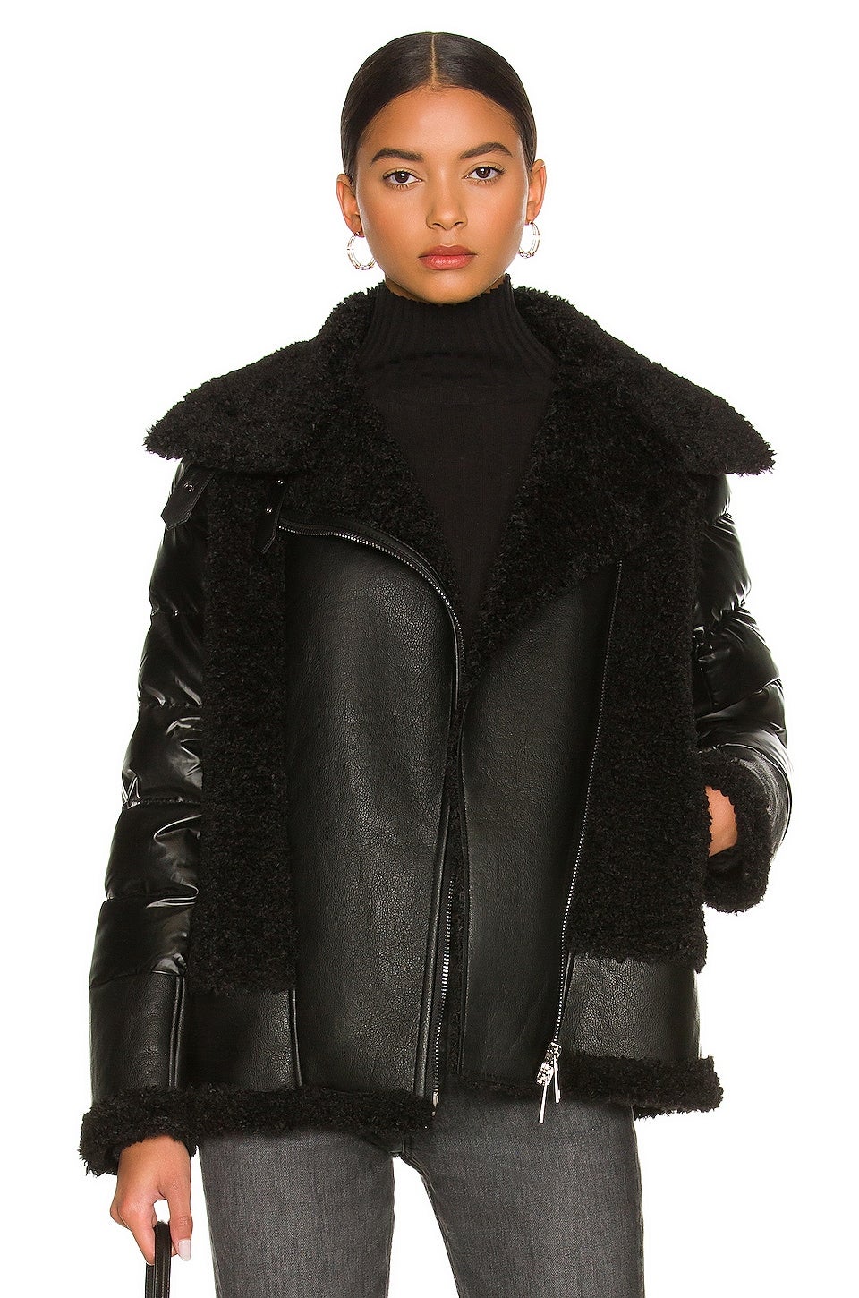 Jocelyn + Faux Sherpa Moto Jacket