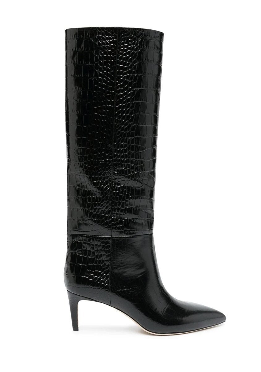 Zara + Leopard Print Heeled Leather Ankle Boots