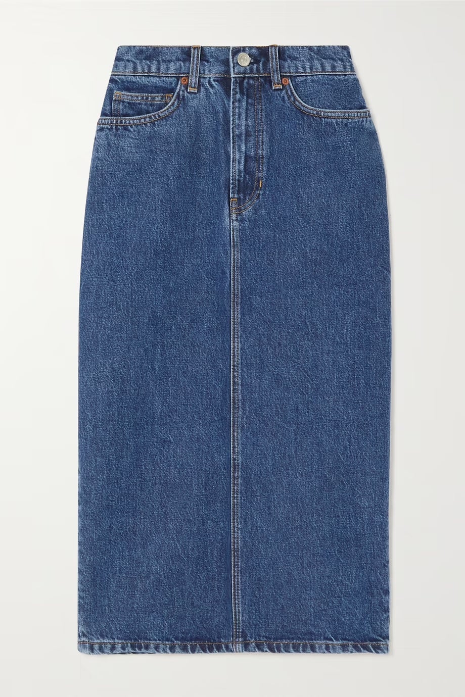 Denim Midi Lands End Denim Pencil Skirt Faded Glory Vintage Knee